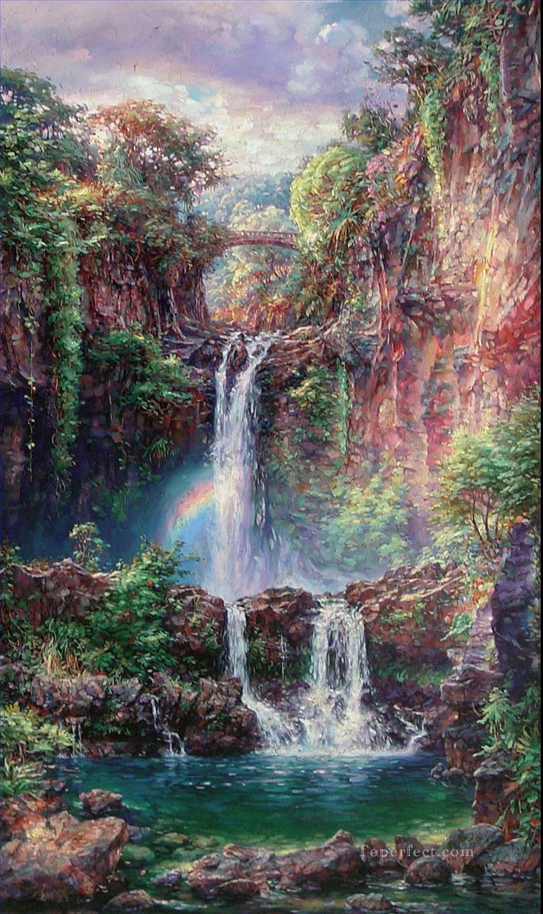Sacred Pools waterfall Oil Paintings